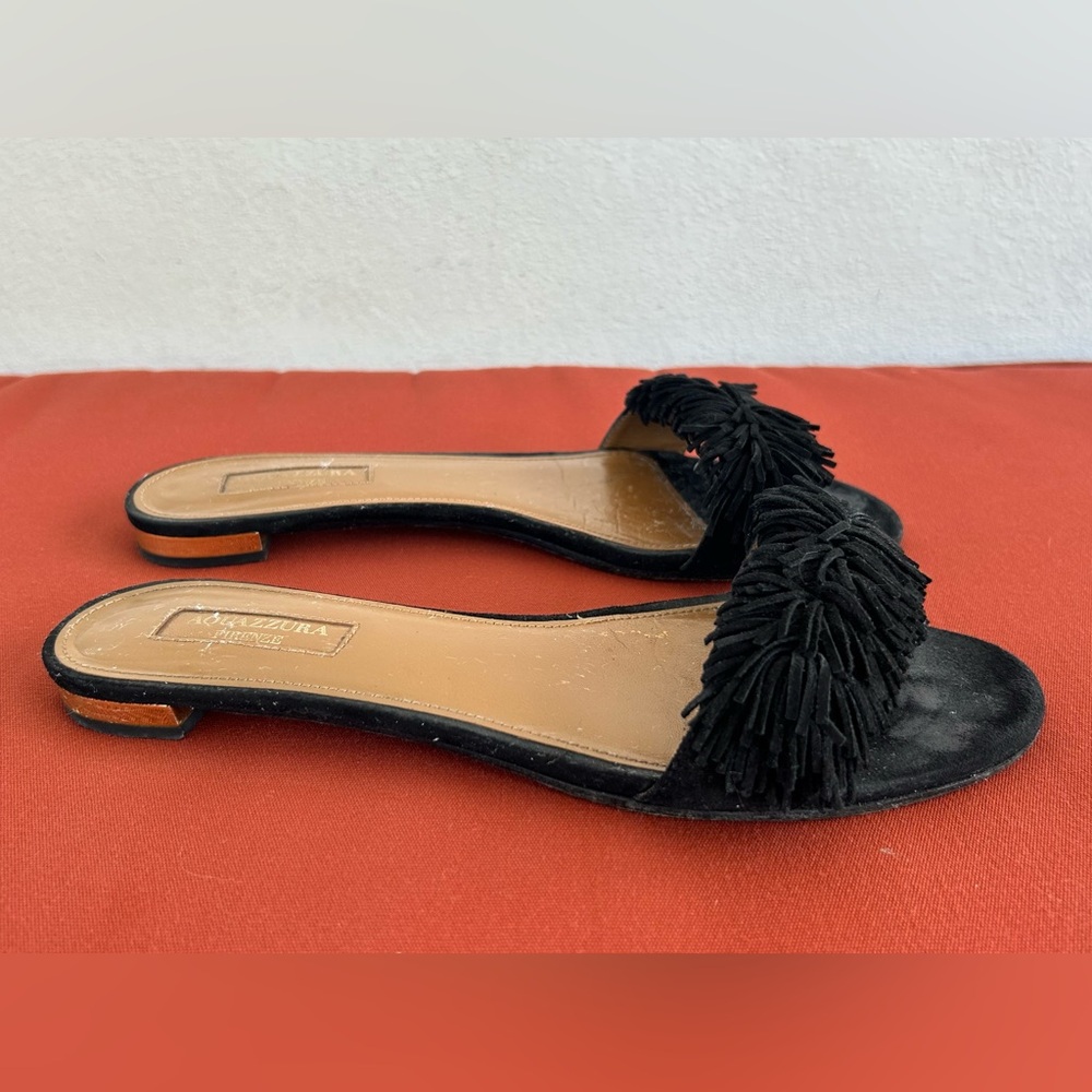 * AQUAZZURA Suede Wild Thing Slide Flats - Picture 6 of 8